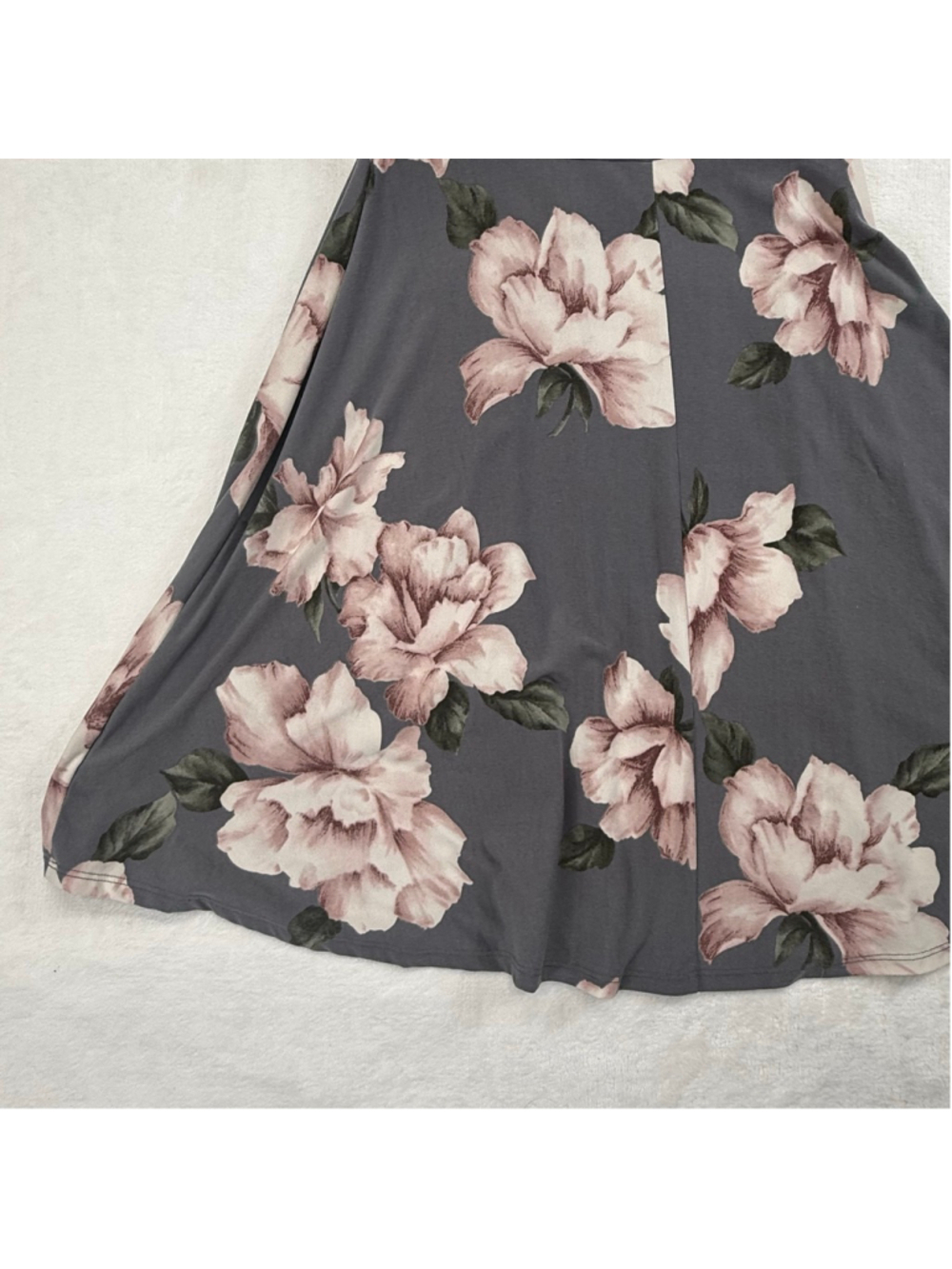 Women's Kaileigh Gray Pink Floral Sleeveless Wrap Dress Medium - Picture 9 of 13